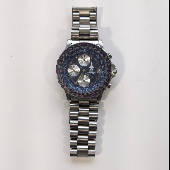 Vintage 90s Chase-Durer Pilot Commander X Chronograph Watch - Picture 1 of 12
